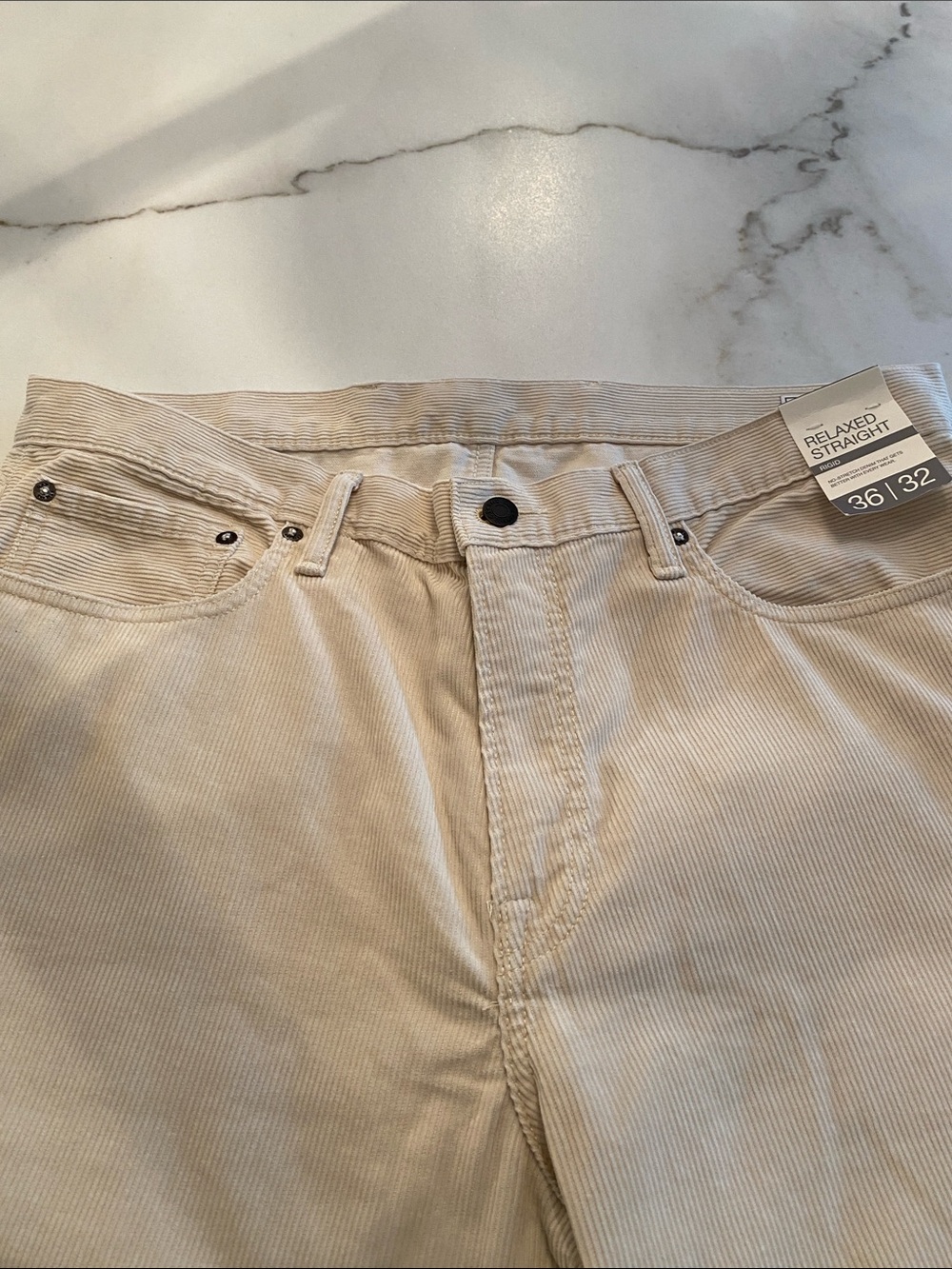 GAP Relaxed Straight Corduroy Pants - Light Beige